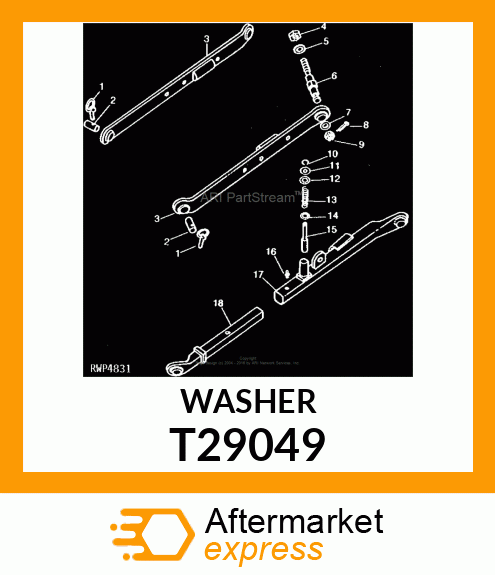 WASHER ,SPECIAL AXLE SUPPT TO FRAME T29049