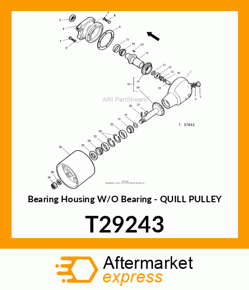 Bearing Housing W/O Bearing - QUILL PULLEY T29243