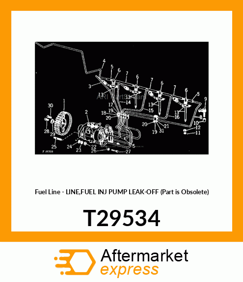 Fuel Line - LINE,FUEL INJ PUMP LEAK-OFF (Part is Obsolete) T29534