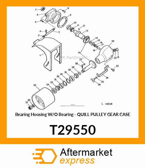 Bearing Housing W/O Bearing - QUILL PULLEY GEAR CASE T29550