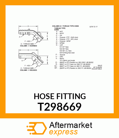 HOSE FITTING T298669