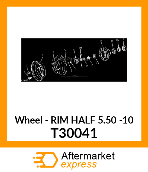 Wheel - RIM HALF 5.50 -10 T30041