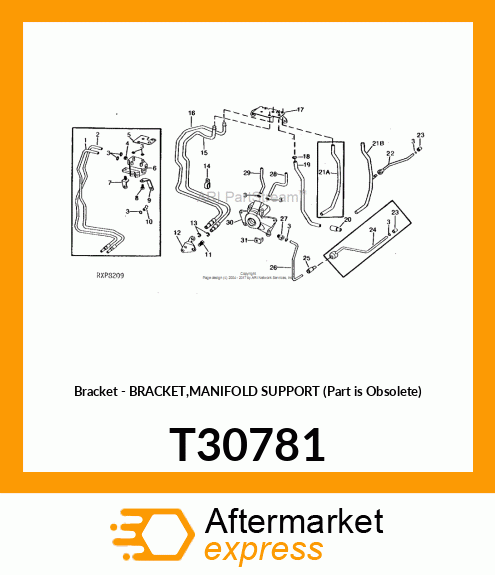 Bracket - BRACKET,MANIFOLD SUPPORT (Part is Obsolete) T30781