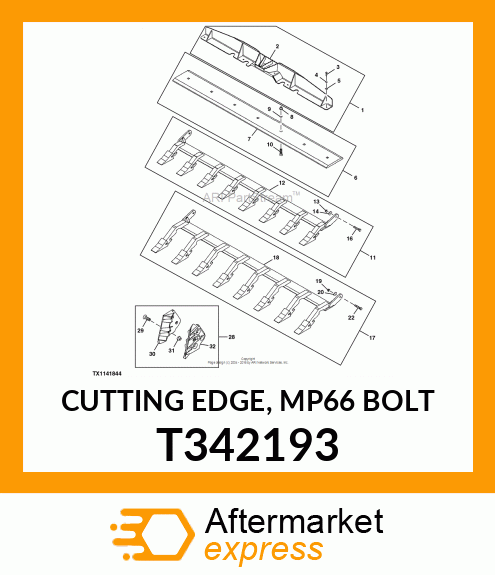 CUTTING EDGE, MP66 BOLT T342193