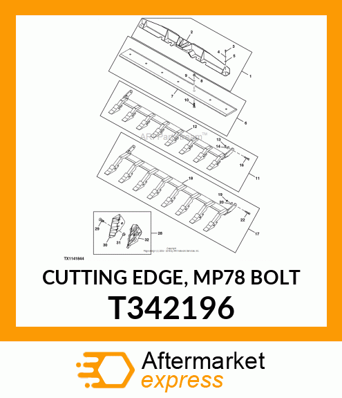 CUTTING EDGE, MP78 BOLT T342196