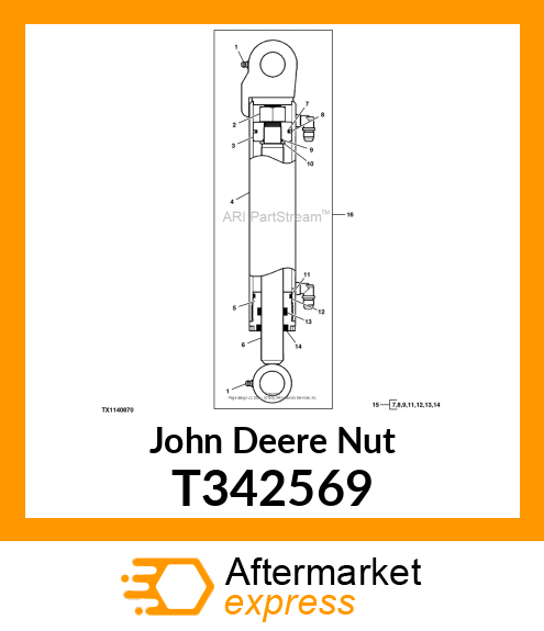 HEX NUT, HYD. CYL. T342569