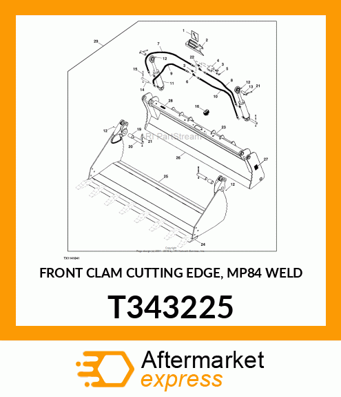 FRONT CLAM CUTTING EDGE, MP84 WELD T343225