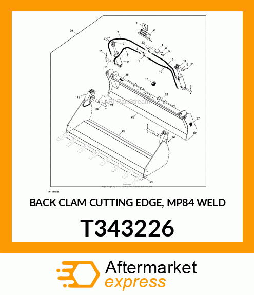 BACK CLAM CUTTING EDGE, MP84 WELD T343226