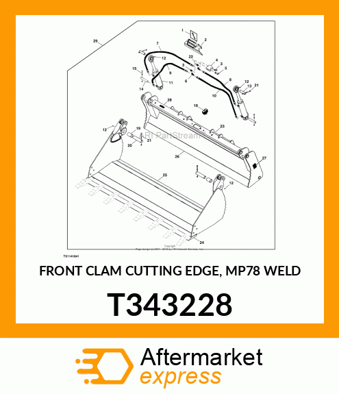 FRONT CLAM CUTTING EDGE, MP78 WELD T343228