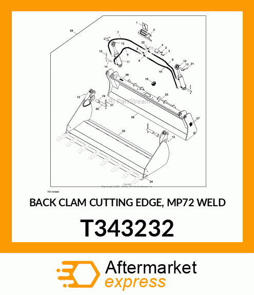 BACK CLAM CUTTING EDGE, MP72 WELD T343232