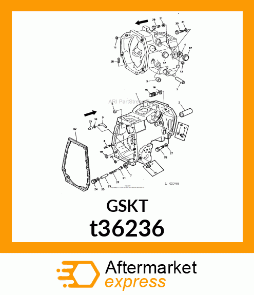GASKET, CLUTCH HSG. TO TRANS. CASE (replacement R99290) t36236