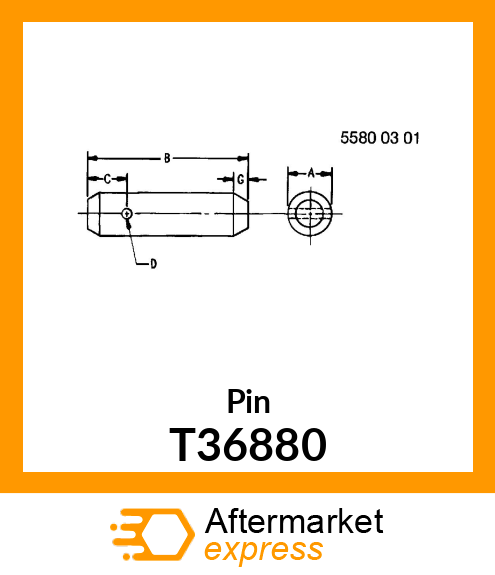 Pin - PIN,STABILIZER CYLINDER ROD T36880