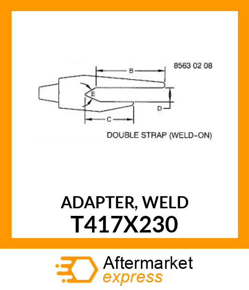 ADAPTER, WELD T417X230