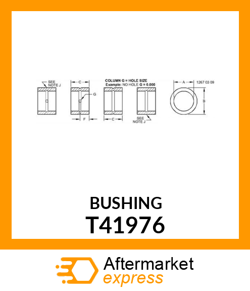 BUSHING ,BELLCRANK T41976