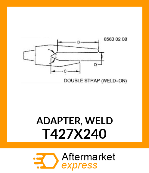 ADAPTER, WELD T427X240