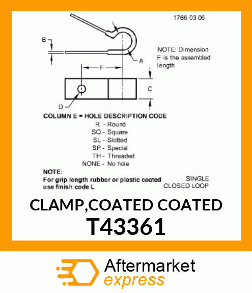 CLAMP,COATED COATED T43361