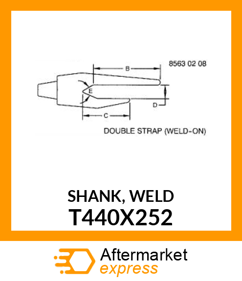 SHANK, WELD T440X252