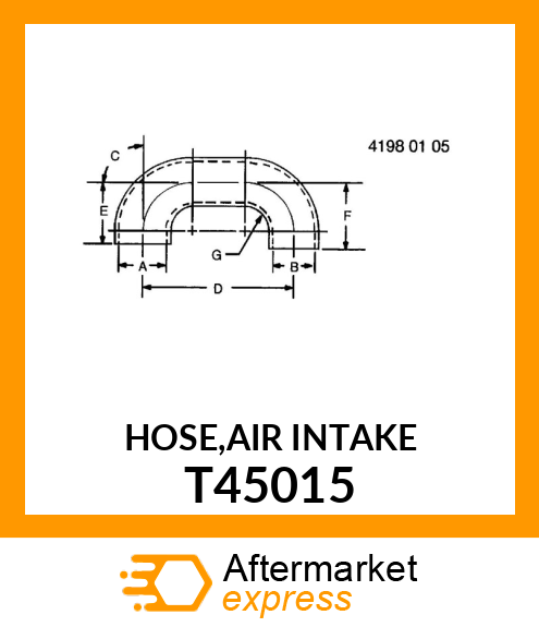 HOSE,AIR INTAKE T45015