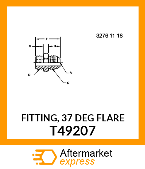 FITTING, 37 DEG FLARE T49207