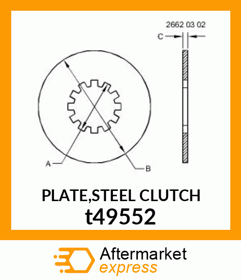 PLATE,STEEL CLUTCH t49552