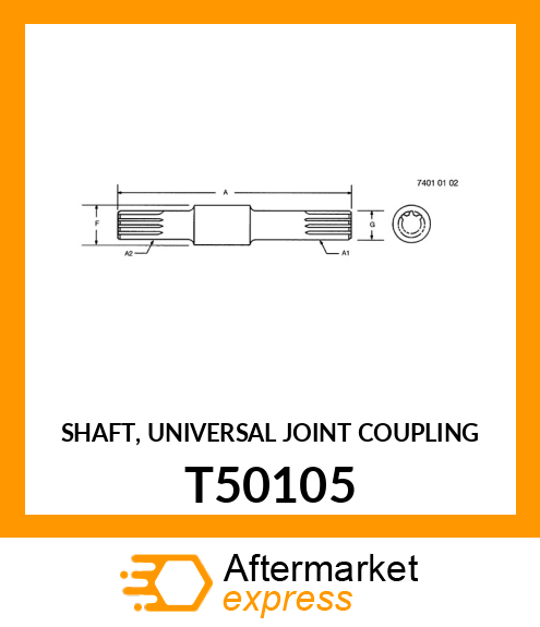 SHAFT, UNIVERSAL JOINT COUPLING T50105