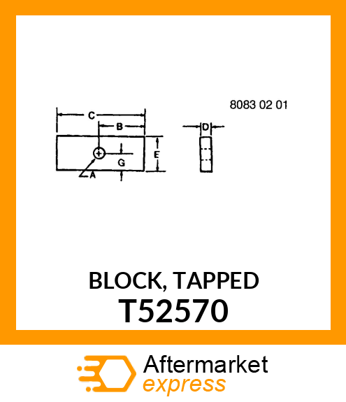 BLOCK, TAPPED T52570