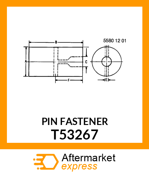 Pin Fastener - PIN, PIVOT-FRONT AXLE REAR T53267