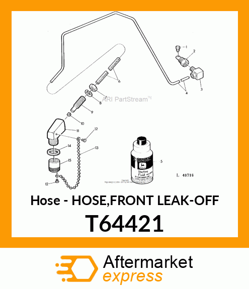 Hose - HOSE,FRONT LEAK-OFF T64421