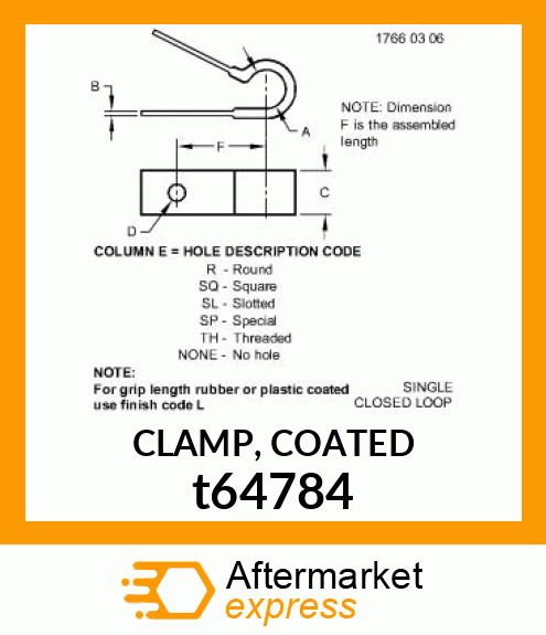 CLAMP, COATED t64784