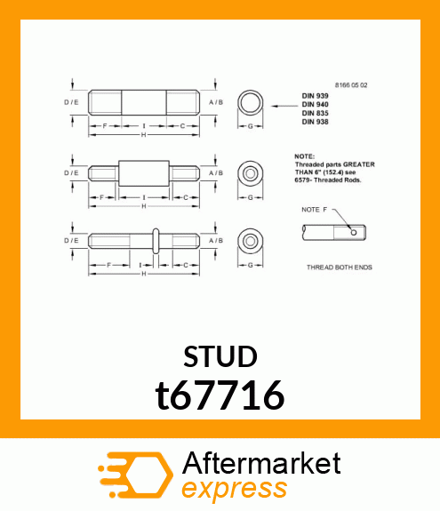 STUD, SPECIAL SWING MOTOR t67716