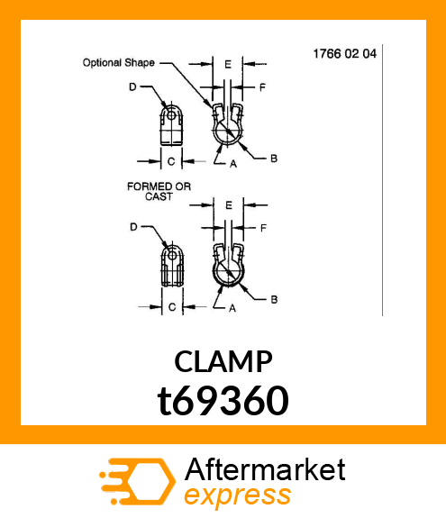 CLAMP, TIE ROD TIE ROD t69360