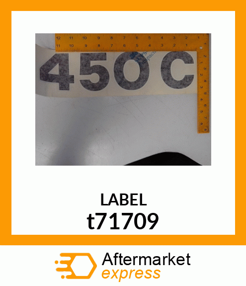 LABEL, MODEL 450C DESIGNATION t71709