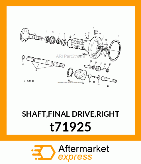 SHAFT,FINAL DRIVE,RIGHT t71925