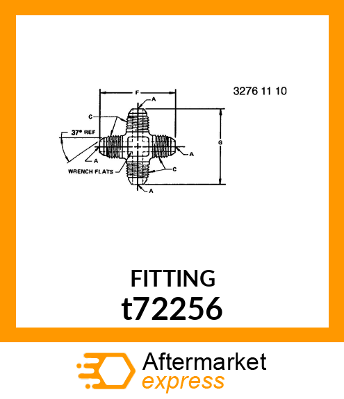 FITTING,37 DEGREES FLARE CROSS t72256