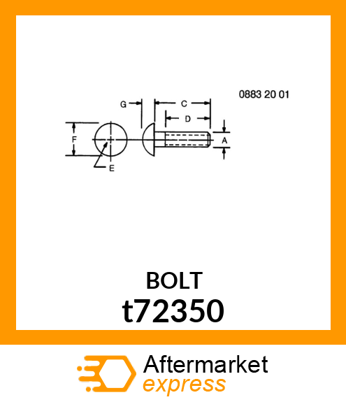 BACK,TILT BOLT BACK, TILT t72350