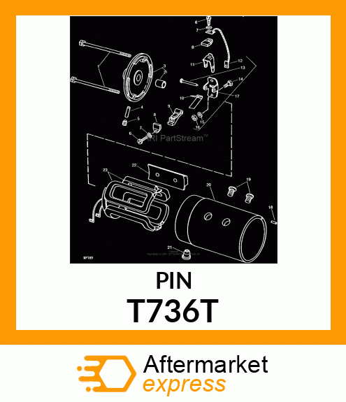 Pin Fastener - PIN,BRUSH HOLDER SUPPORT T736T