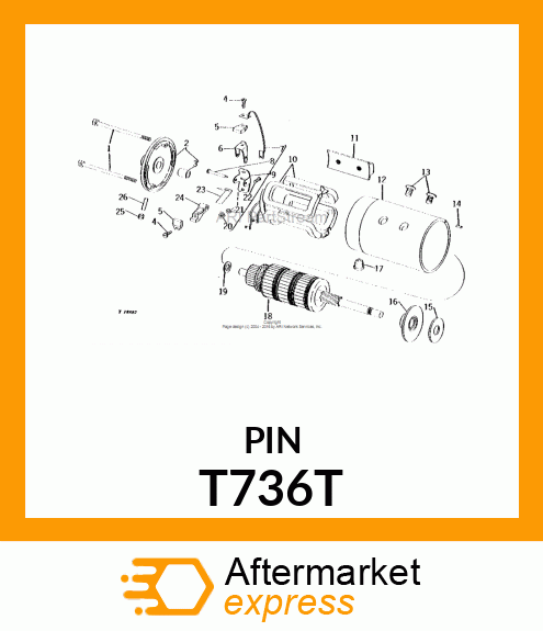 Pin Fastener - PIN,BRUSH HOLDER SUPPORT T736T