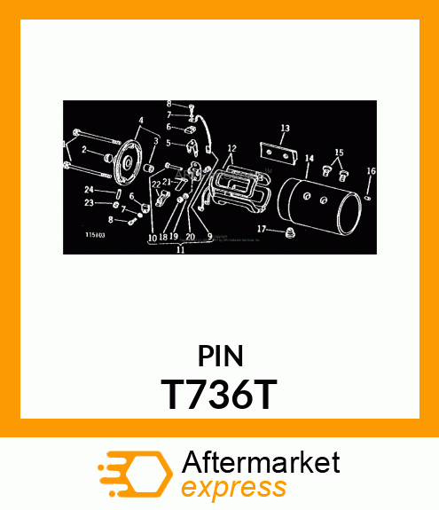 Pin Fastener - PIN,BRUSH HOLDER SUPPORT T736T