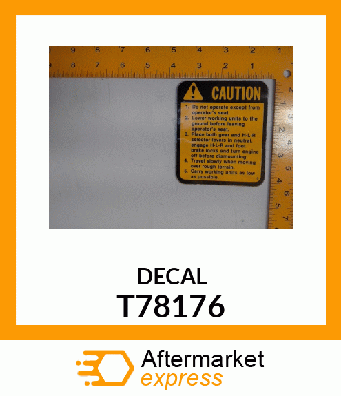 LABEL, SAFETY ENGLISH T78176