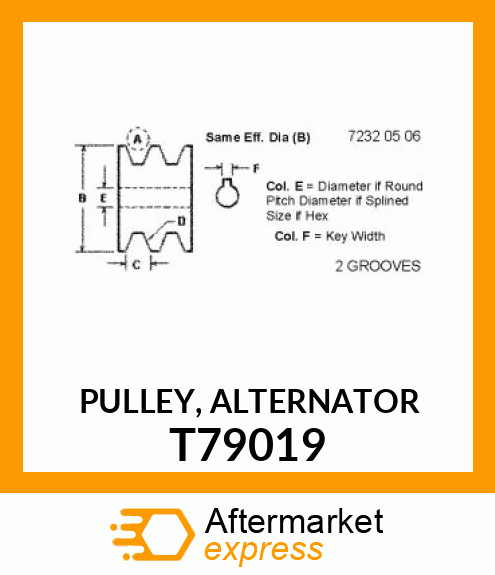 PULLEY, ALTERNATOR T79019