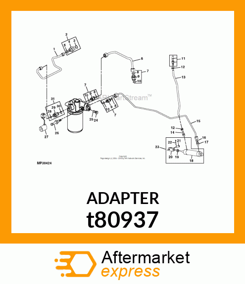 ADAPTER, FLAT FACE SEAL t80937