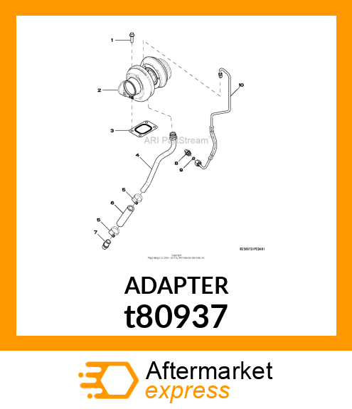 ADAPTER, FLAT FACE SEAL t80937