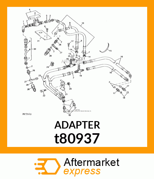 ADAPTER, FLAT FACE SEAL t80937