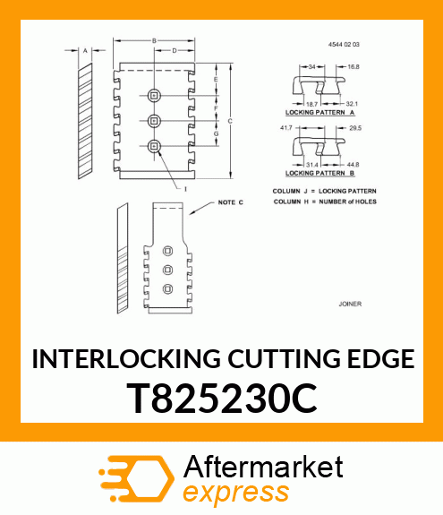 INTERLOCKING CUTTING EDGE T825230C