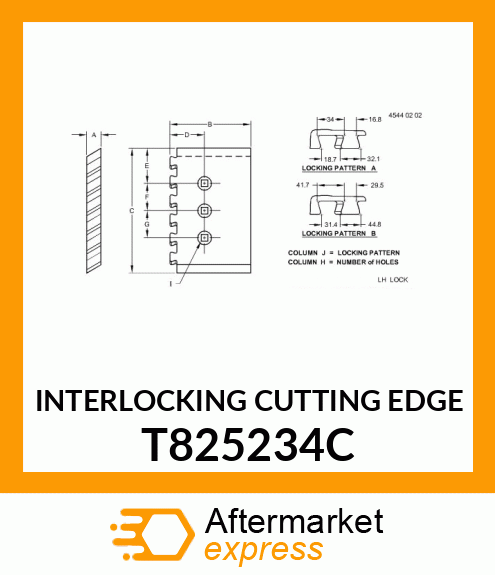 INTERLOCKING CUTTING EDGE T825234C