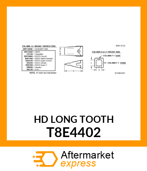 HD LONG TOOTH T8E4402