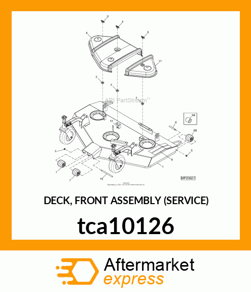 DECK, FRONT ASSEMBLY (SERVICE) tca10126