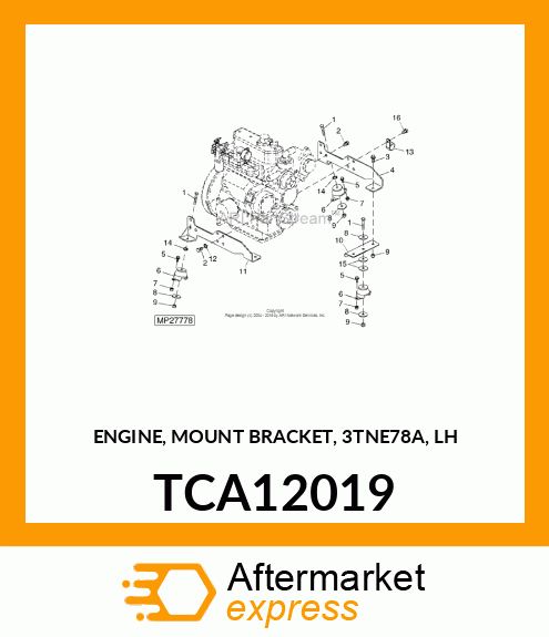 ENGINE, MOUNT BRACKET, 3TNE78A, LH TCA12019