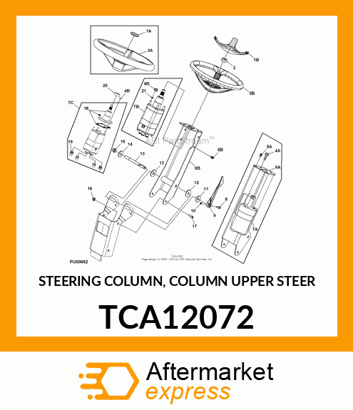 STEERING COLUMN, COLUMN UPPER STEER TCA12072