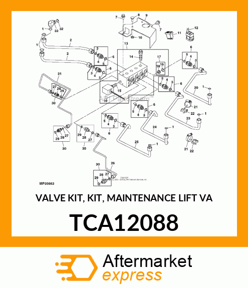 VALVE KIT, KIT, MAINTENANCE LIFT VA TCA12088